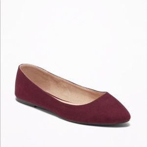 Faux-Suede Pointy Ballet Flats for Women